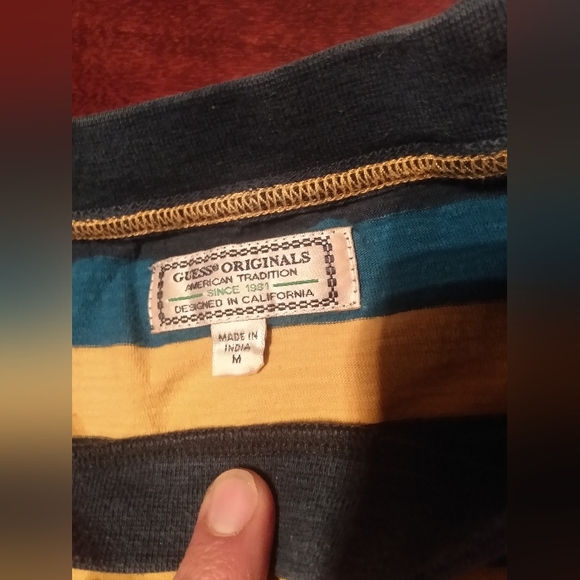 Vintage GUESS USA Striped Embroidery Soft Cotton Made in India T-Shirt Skate Tee - Picture 5 of 7
